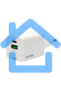 Зарядное устройство Cablexpert MP3A-PC-61, 20Вт GaN, 3А, QC4.0/PD, 1xUSB, 1xType-C, белый, пакет