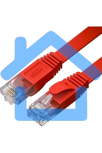 Патч-корд GCR PROF плоский прямой 2.0m, UTP медь кат.6, красный, 30 AWG, ethernet high speed 10 Gbит/с, RJ45, T568B, GCR-52859