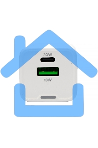 Зарядное устройство Cablexpert MP3A-PC-61, 20Вт GaN, 3А, QC4.0/PD, 1xUSB, 1xType-C, белый, пакет