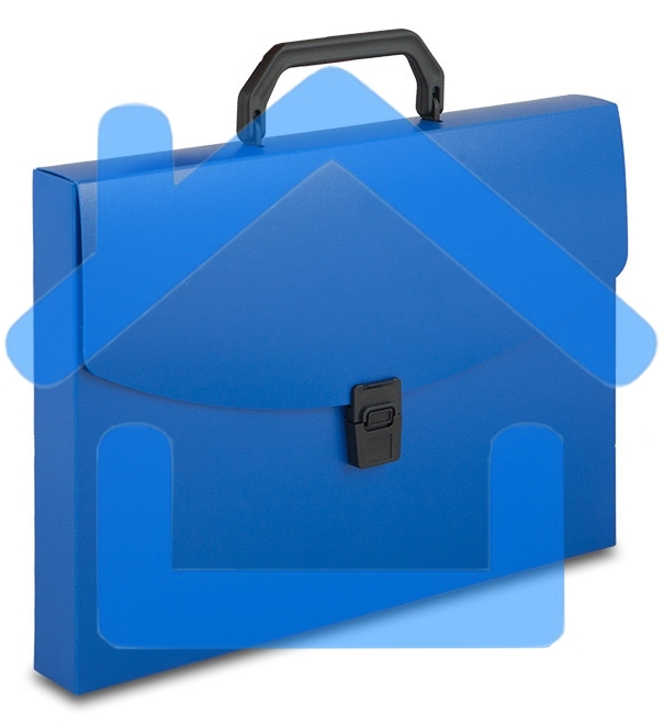 Папка-портфель Бюрократ -BPP01BLUE 1 отделение, A4, пластик, 0.7мм, синий