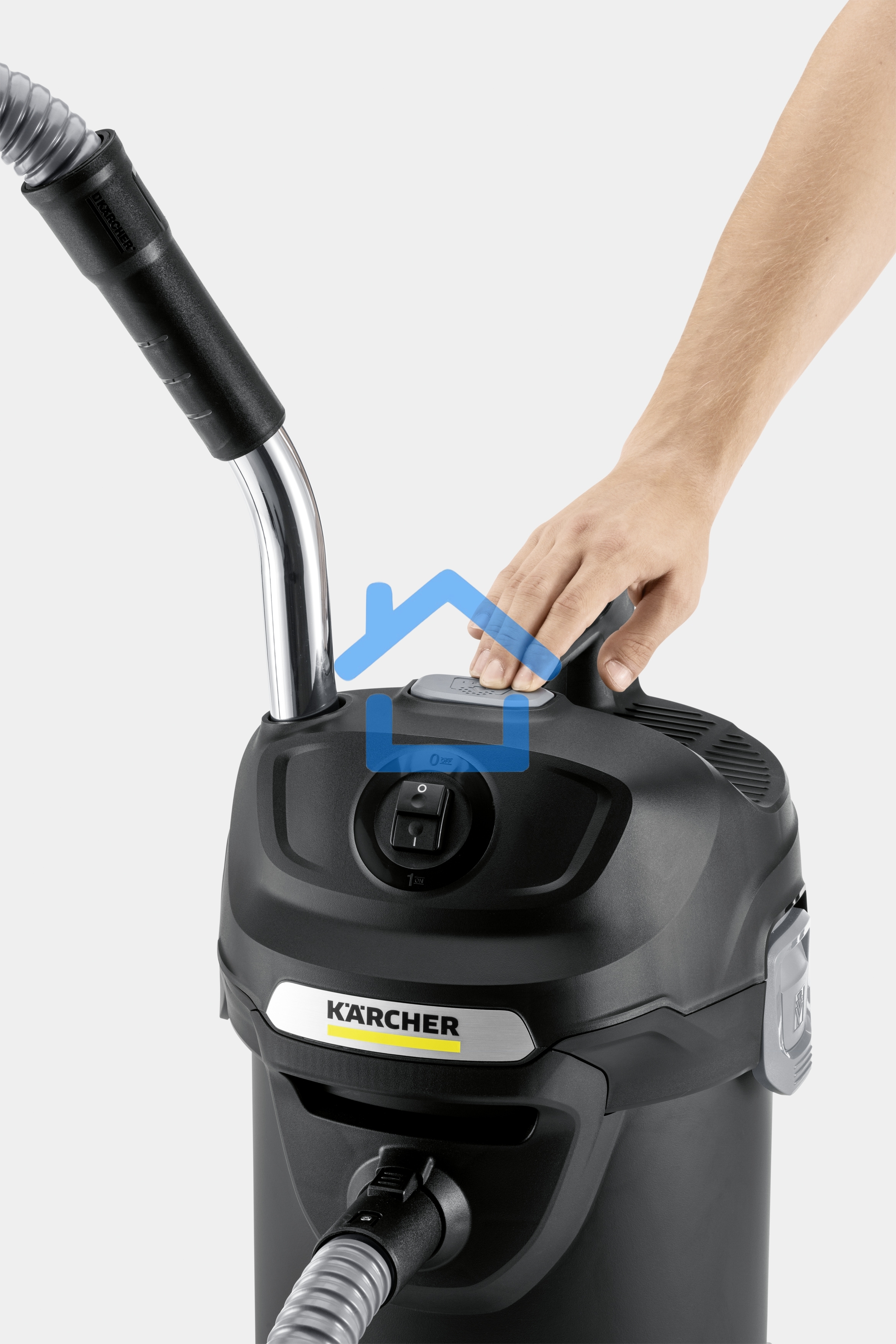 Пылесос Karcher AD 4 PREMIUM желтый/черный, 150/600 Вт, уборка сухая, пылесборник контейнер 17 л