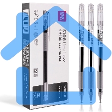 Ручка гелевая Deli S108 0.5мм, резиновая манжета, черные чернила (упак.:1шт)