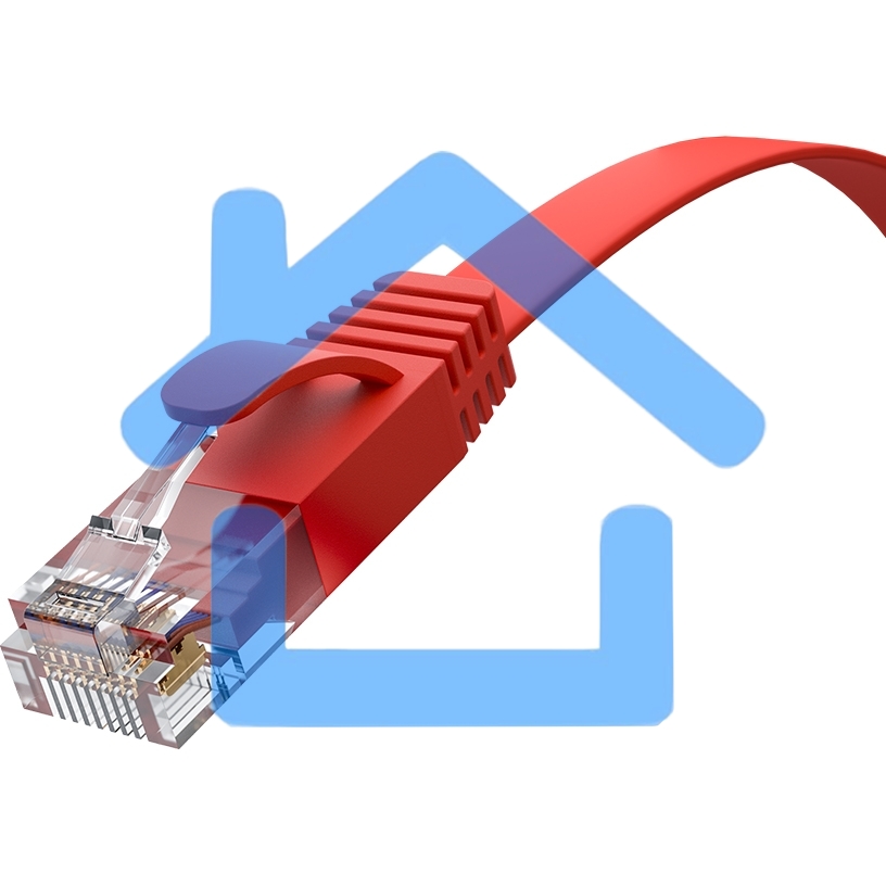 Патч-корд GCR PROF плоский прямой 2.0m, UTP медь кат.6, красный, 30 AWG, ethernet high speed 10 Gbит/с, RJ45, T568B, GCR-52859