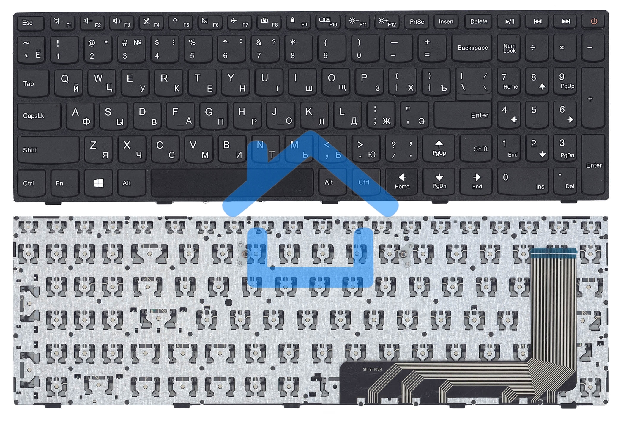 Клавиатура для ноутбука Lenovo IdeaPad 110-15ISK 110-17ACL черная с рамкой