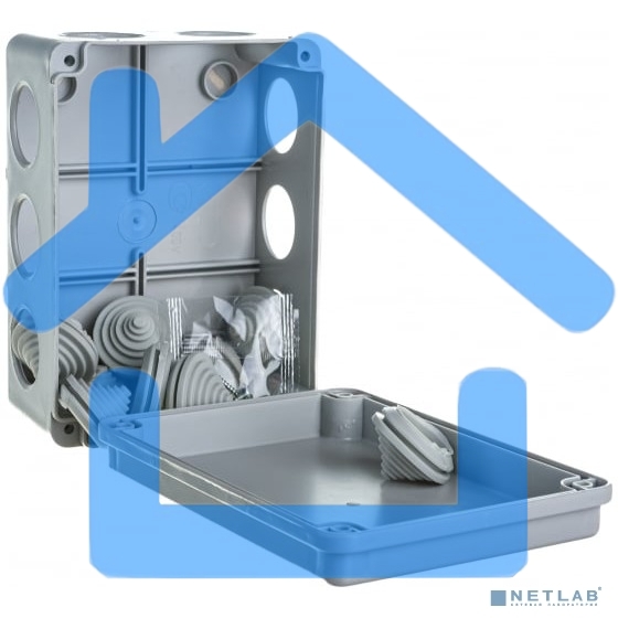 Коробка КМ41242 распаячная Iek UKO10-150-110-070-K41-55 для о/п 150х110х70 мм IP55 (RAL7035, 10 гермовводов)