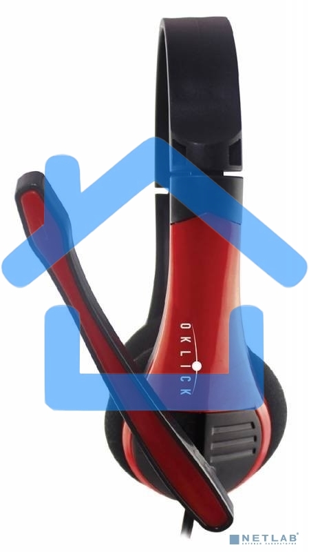 Наушники с микрофоном Oklick HS-M150 черный/красный 2.2м накладные (NO-003N)
