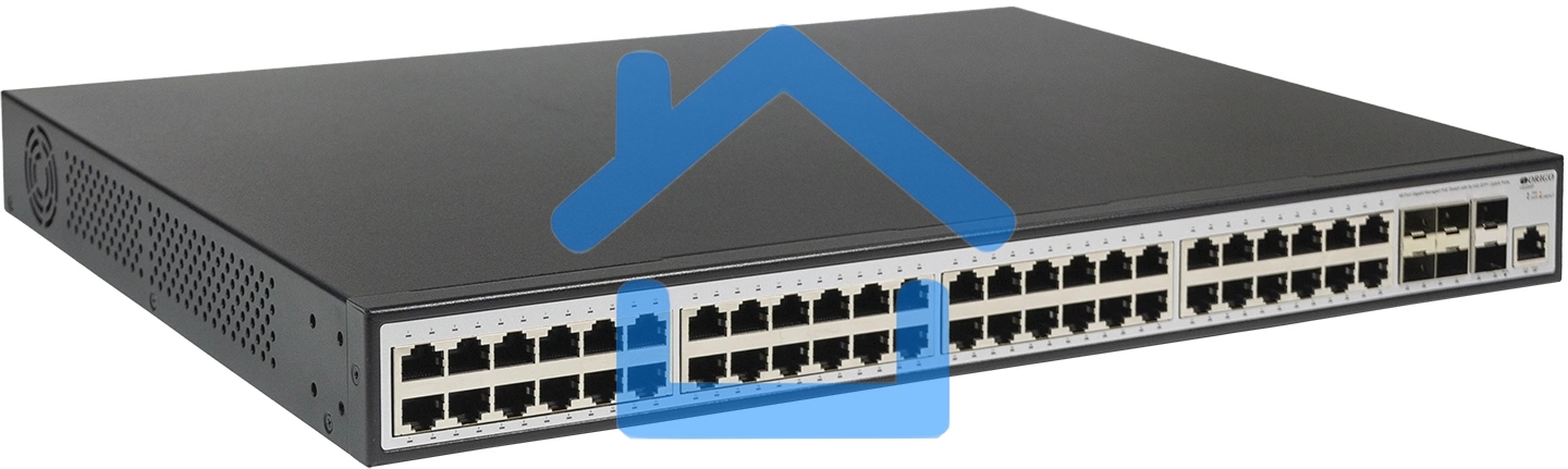 Коммутатор ORIGO Managed L3 Switch 48x1000Base-T PoE, 6x10Gbase-X SFP+, PoE Budget 880W, RJ45 Console, 19