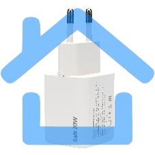 Зарядное устройство Cablexpert MP3A-PC-61, 20Вт GaN, 3А, QC4.0/PD, 1xUSB, 1xType-C, белый, пакет