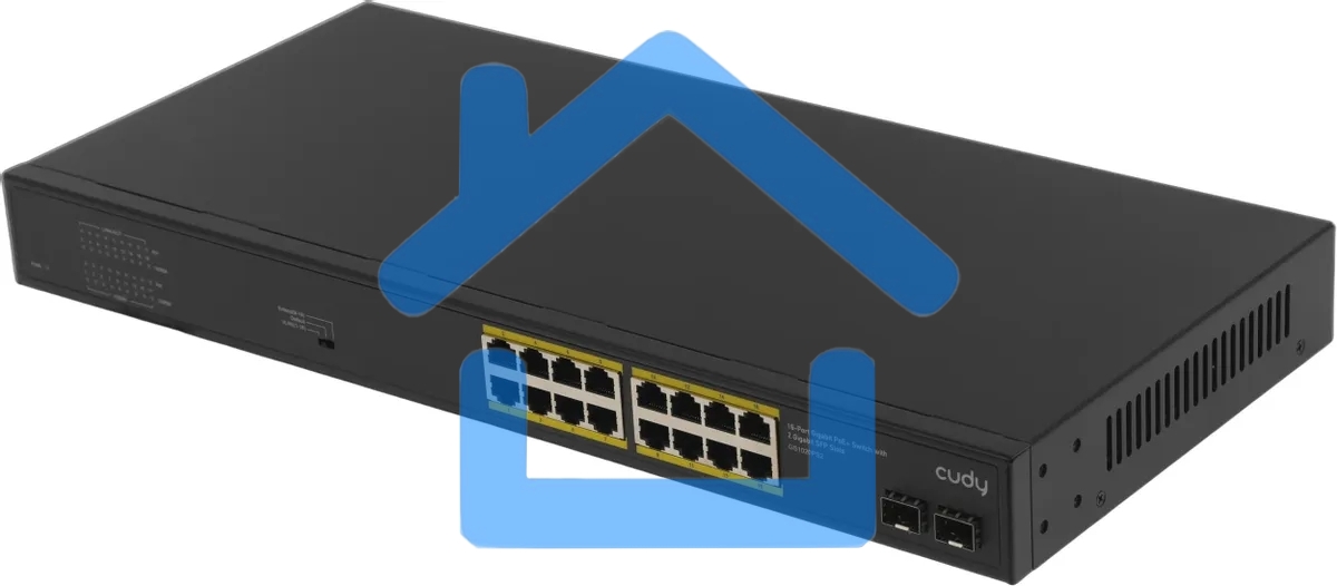 Коммутатор Cudy GS1020PS2 (L2) 16x1Гбит/с 2SFP 16PoE+ 200W неуправляемый