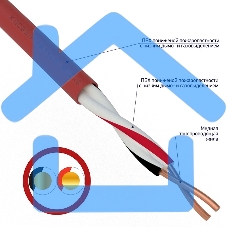 Кабель для пожарной сигнализации Rexant КПСВВнг(А)-LS 1x2x1,00 мм², бухта 200 м