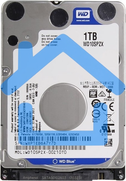 Жесткий диск Western Digital Blue™ WD10SPZX 1ТБ 2,5