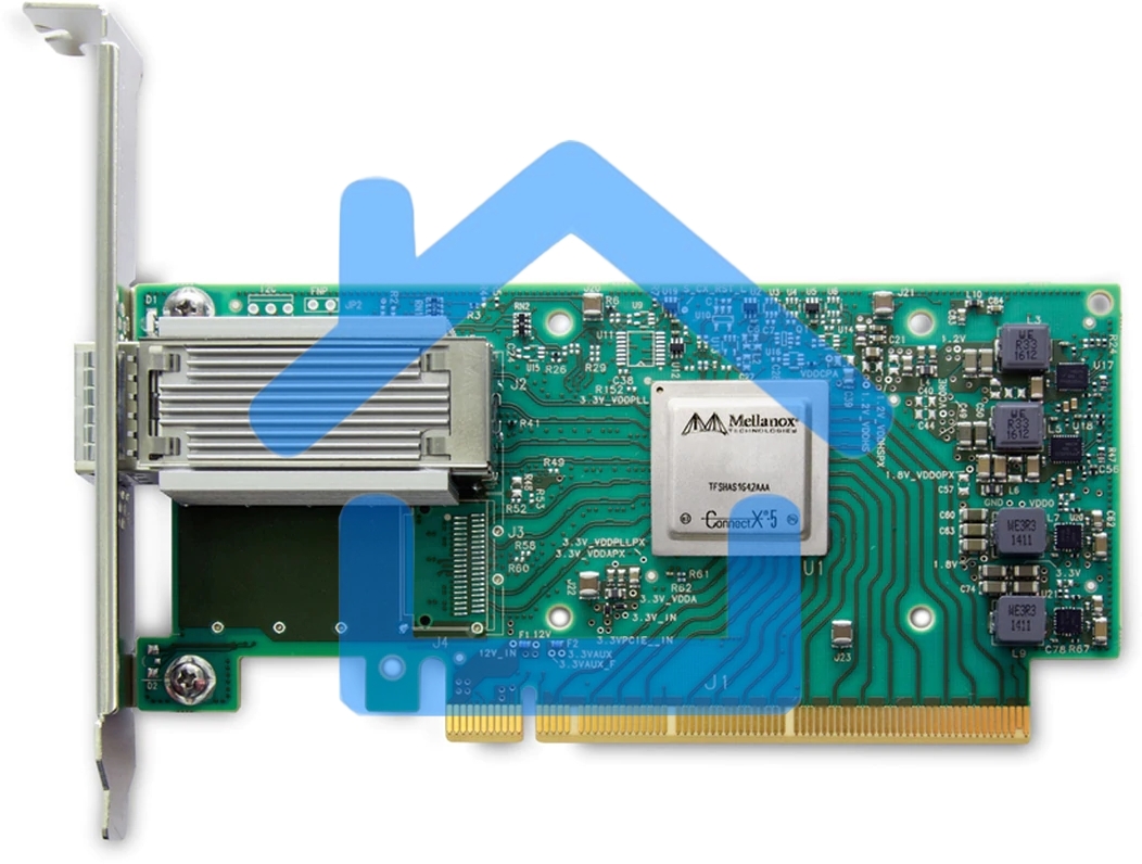 Mellanox ConnectX-5 VPI adapter card, EDR IB (100Gb/s) and 100GbE, single-port QSFP28, PCIe3.0 x16, tall bracket, ROHS R6