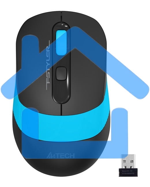Мышь беспроводная A4Tech Fstyler FG10S черный/синий, 2000 dpi, радиоканал, USB, кнопки - 4