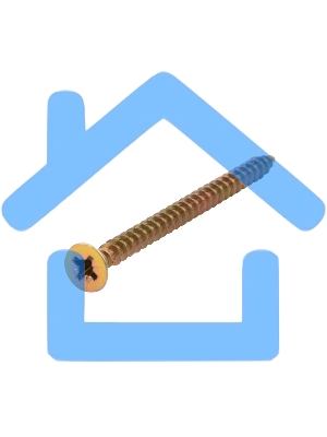 Саморез универсальный KRANZ 5х70, желтый цинк, короб (100 шт./уп.)