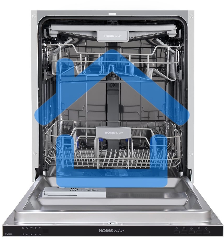 Встраиваемая посудомоечная машина HOMSair DW67M, черный, 59.8 см, 14 компл., 47 дБ, класс A++