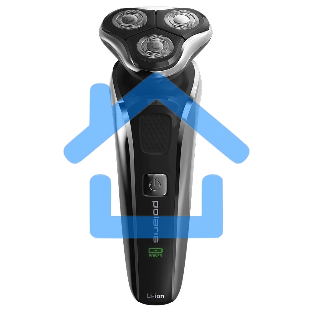 Электробритва PMR 0307RС wet&dry PRO 5 blades+ электрическая (Polaris), черный/хром