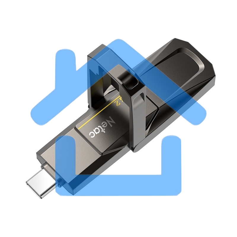 Флешка USB R/W Netac US5 1Tb USB3.2+TypeC Solid State Flash Drive, up to 550MB/500MB/s