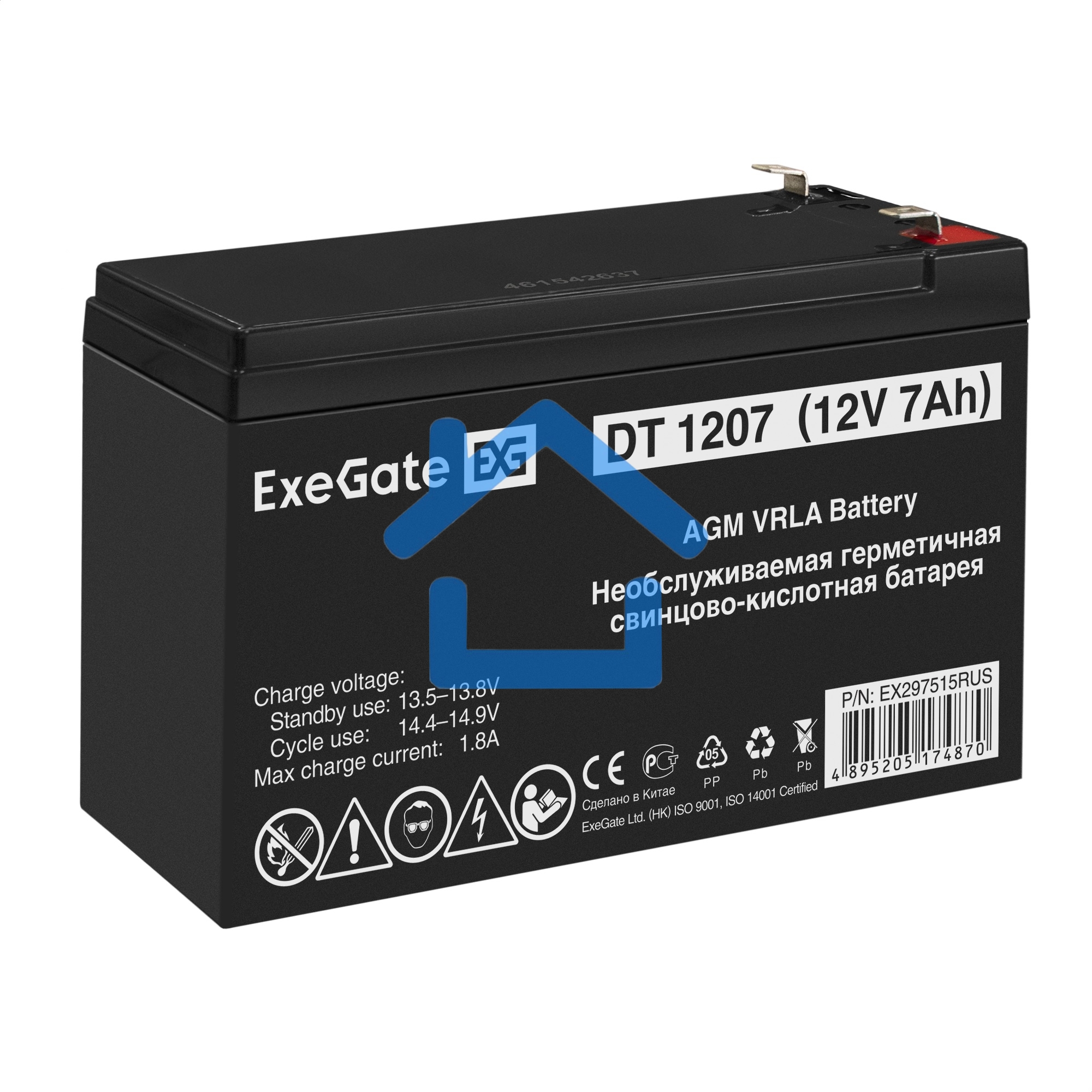Аккумуляторная батарея ExeGate DT 1207 (12V 7Ah, клеммы F2)