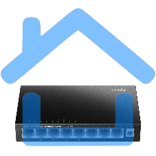 Коммутатор 8-Port 10/100 Mbps Desktop Switch, 8 10/100M RJ45 Ports, Loop Detection, Metal Case, Power Saving, Plug & Play