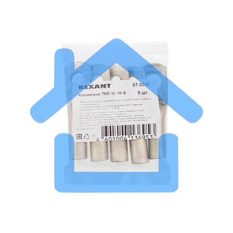 Наконечник ТМЛ 35–10–9 (35 мм² - Ø 10 мм) ГОСТ 7386-80 (в упак. 5 шт.) Rexant