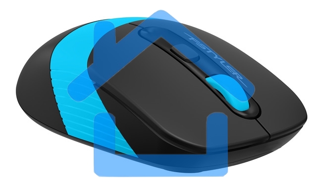 Мышь беспроводная A4Tech Fstyler FG10S черный/синий, 2000 dpi, радиоканал, USB, кнопки - 4