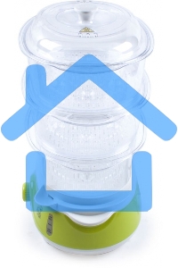 Пароварка Endever Vita-171, белый/зеленый, мощность 1000 Вт, объем 11 л