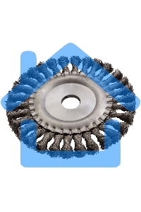 Щетка для УШМ Denzel 150 мм, Плоская, крученая нержавеющая проволока 0,5мм 746343