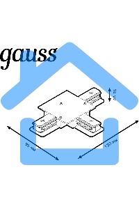 Коннектор для встраиваемых трековых шинопроводов Gauss (T) черный