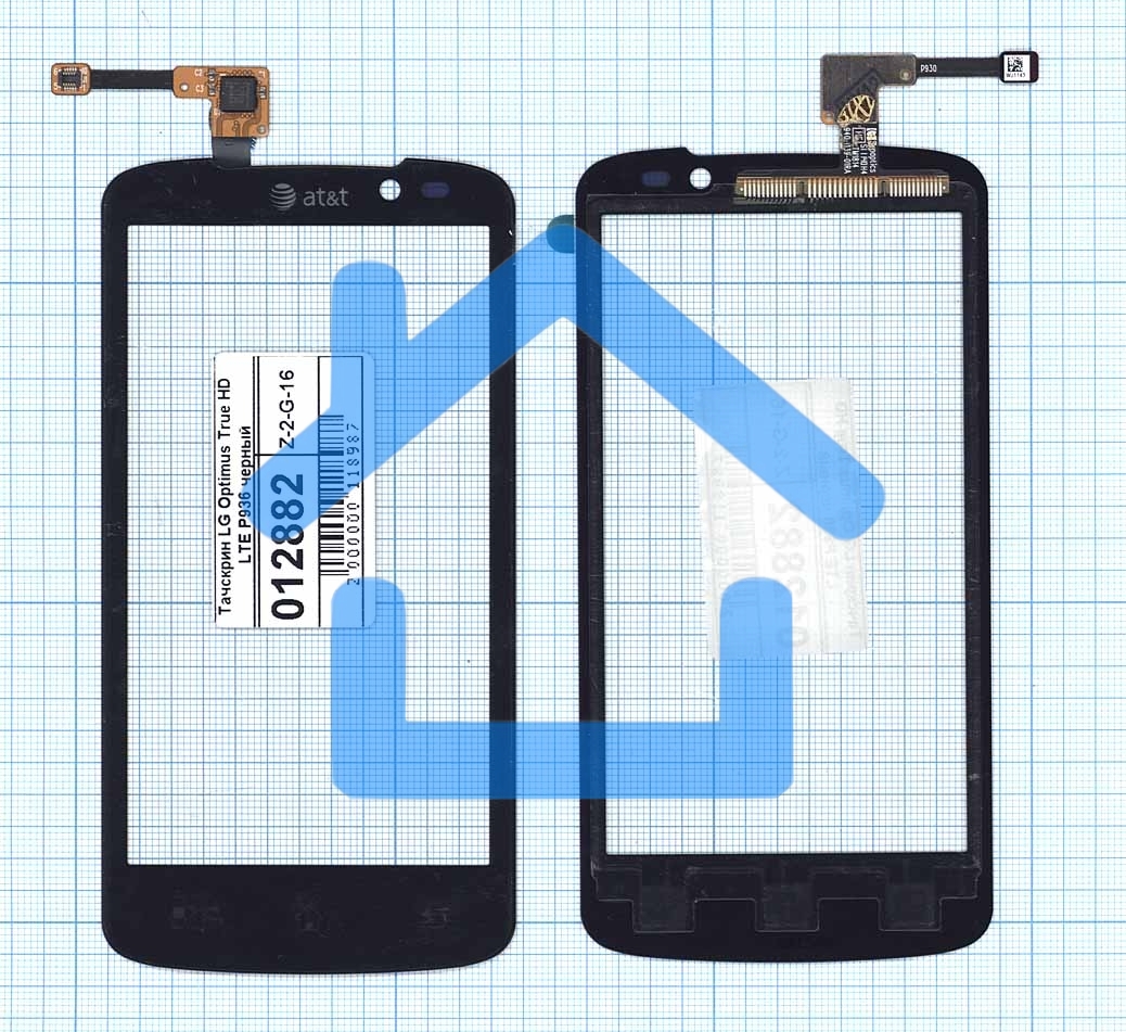 Сенсорное стекло (тачскрин) для LG Optimus True HD LTE P936, черное