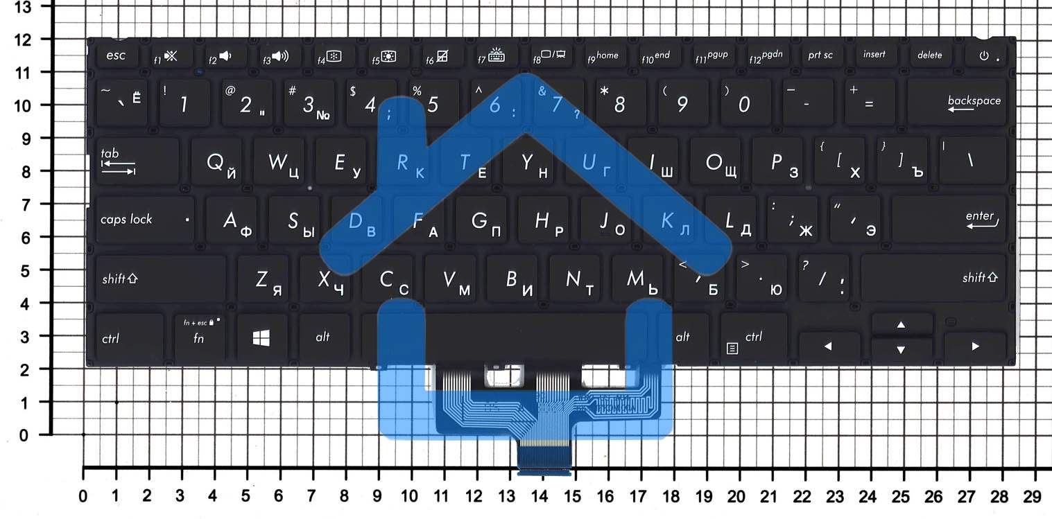 Клавиатура для ноутбука Asus Zenbook 14 UM433DA черная