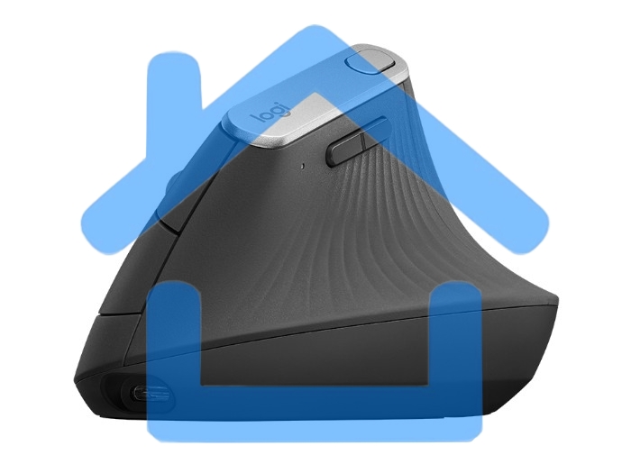 Мышь беспроводная/проводная Logitech MX Vertical графитовый, 4000 dpi, радиоканал, Bluetooth, USB, кнопки - 6