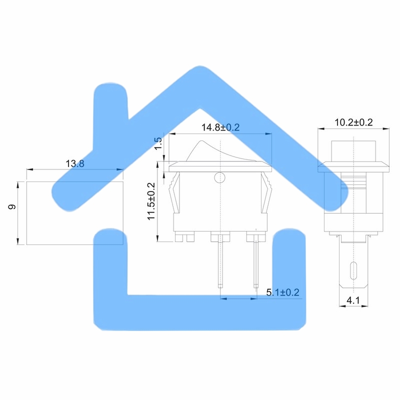 Выключатель клавишный 250V 3А (2с) ON-OFF белый Micro Rexant