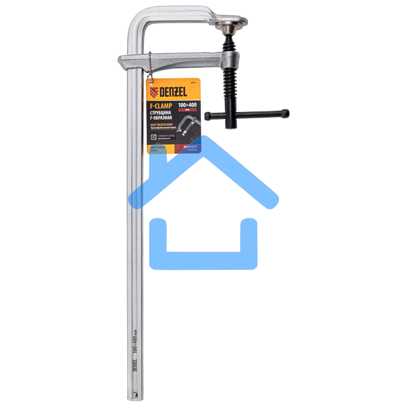 Струбцина Denzel F-образная, 100x400 мм, кованая
