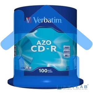Диск CD-R Verbatim 700Mb 52x 100 шт., DataLife+ Cake Box Pastel Color (43430)