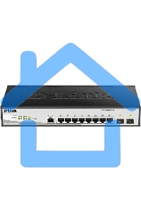 Коммутатор D-Link DGS-1210-10/ME/B2A 2 уровня с 8 портами 10/100/1000Base-T и 2 портами 1000Base-X SFP
