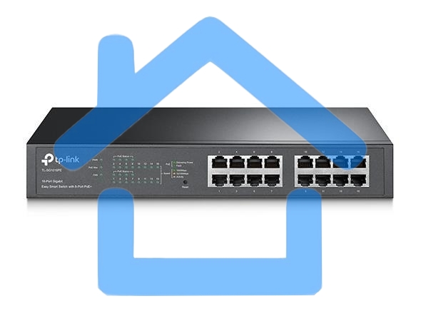 Коммутатор TP-Link SMB TL-SG1016PE Easy Smart гигабитный 16-портовый коммутатор с 8 портами PoE+