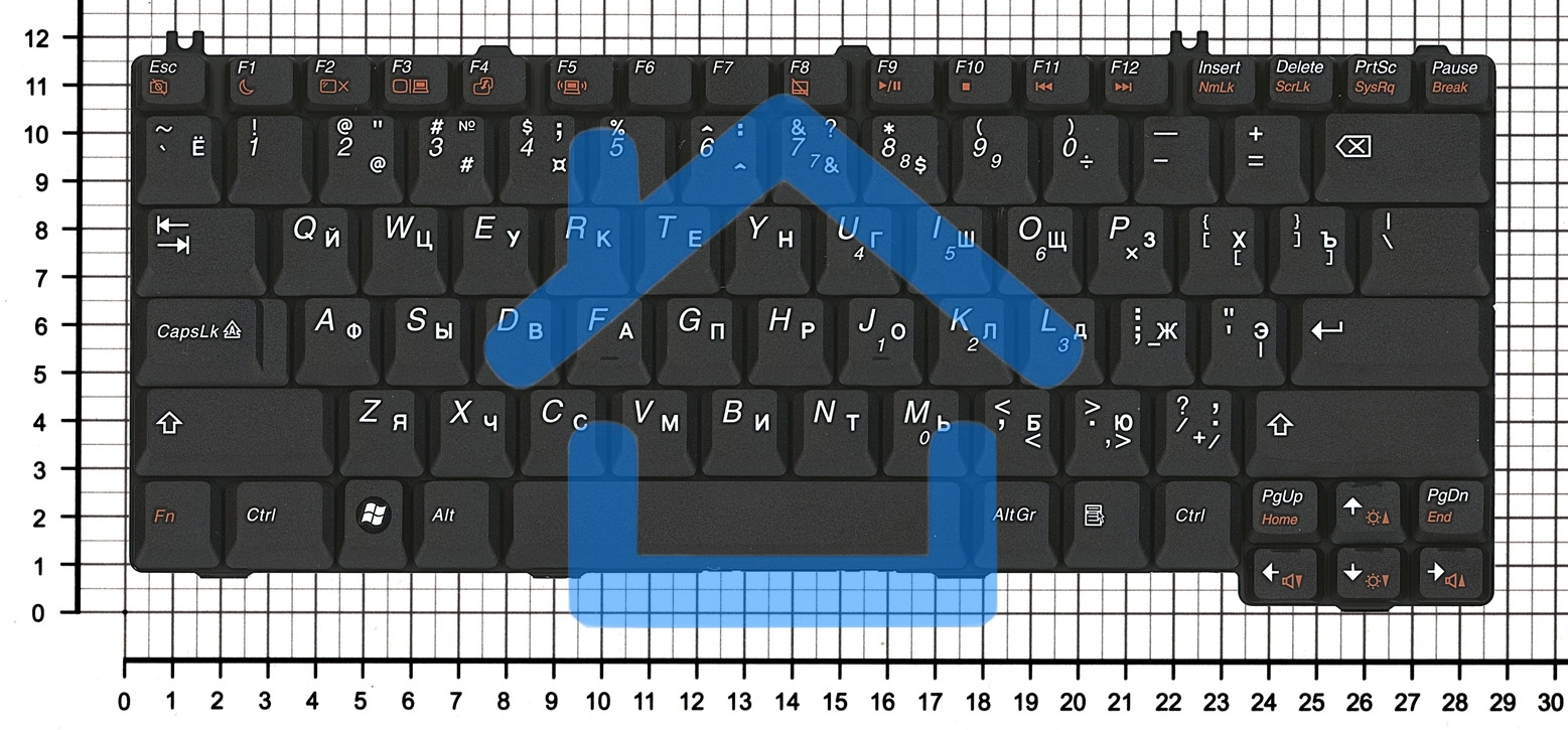 Клавиатура для ноутбука Lenovo Ideapad 3000 C100 C200 N100 N200 N220 N440 N500 V100 V200 Y500 черная