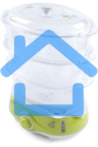 Пароварка Endever Vita-171, белый/зеленый, мощность 1000 Вт, объем 11 л