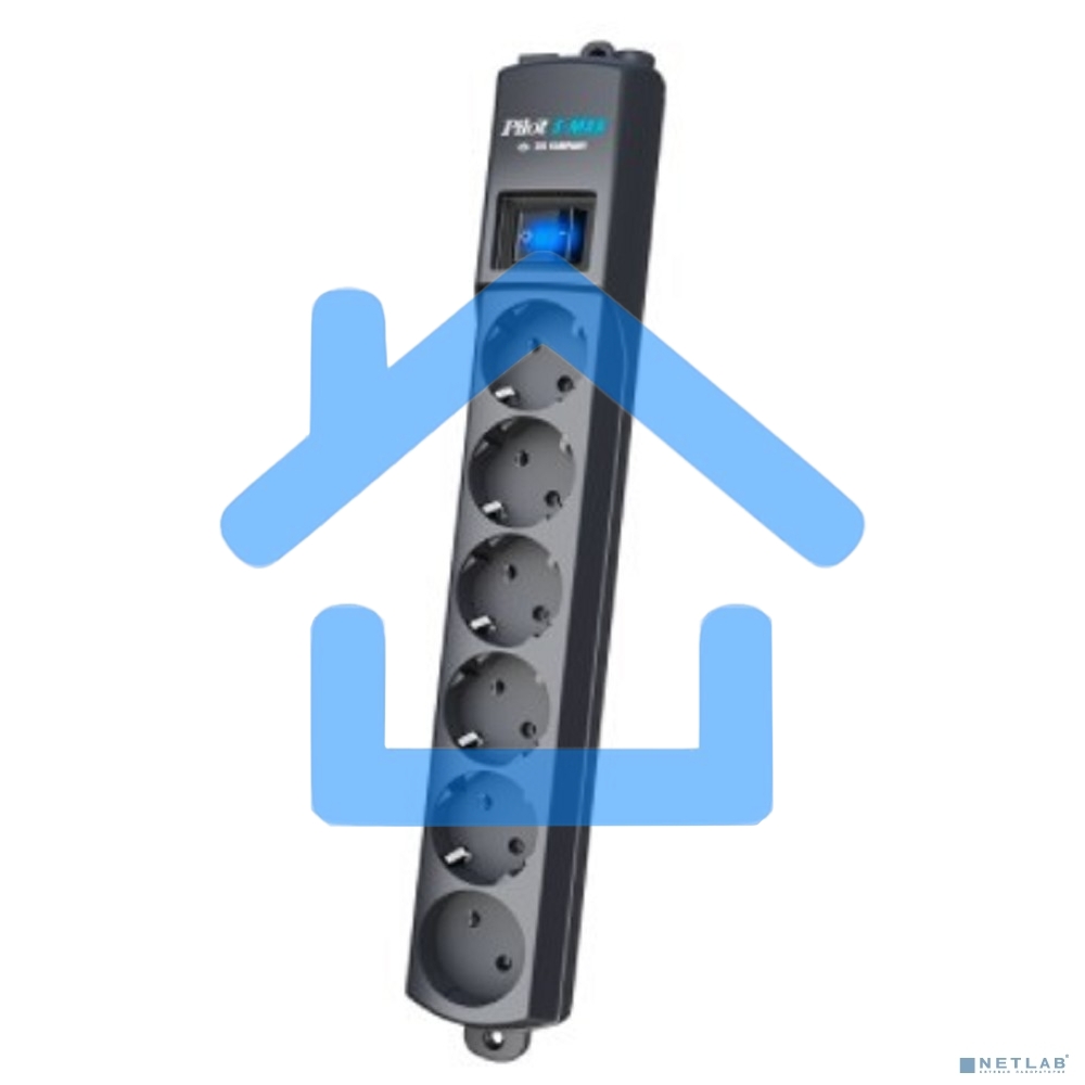 Сетевой фильтр Surge protector Pilot S Max (5 euros + 1GP), 15A/3.5kVA, automatic, 3 m, graphite