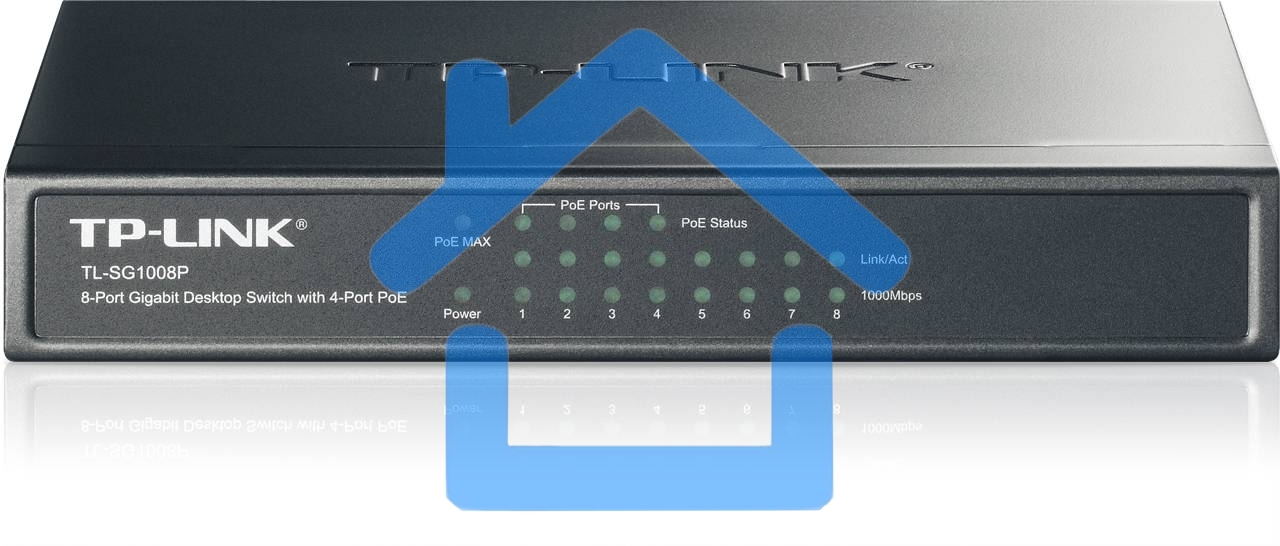 Коммутатор TP-Link SMB TL-SG1008P Коммутатор 8-port Gigabit Switch с 4 портами РоЕ