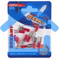 Клемма плоская Rexant, изолированная гнездо - 7.4 мм, 0.5-1.5 мм², (РПи-м 1.5-(6.3) / РПИм 1,25-250 / FDD1.25-250), в упак. 10 шт.