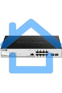 Коммутатор D-Link DGS-1210-10P/ME/B1A Управляемый 2 уровня с 8 портами 10/100/1000Base-T с поддержкой PoE и 2 портами 1000Base-X SFP