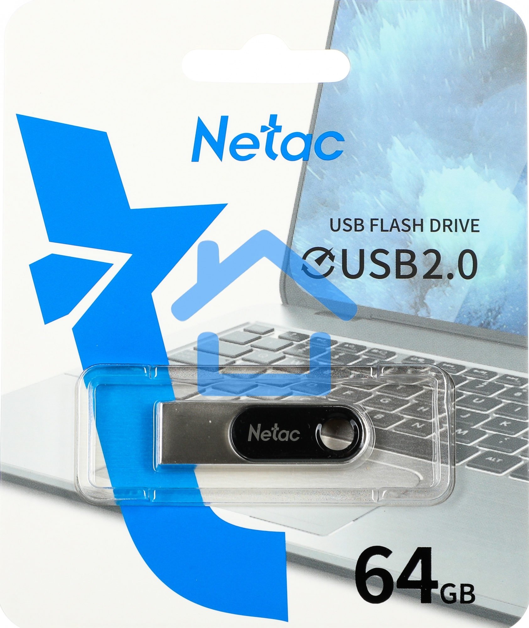 Флешка USB R/W Netac U278 64Gb <NT03U278N-064G-20PN>, USB2.0, металлическая матовая
