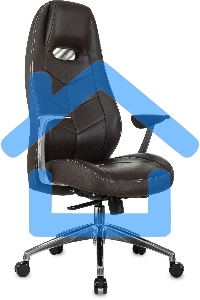 Кресло руководителя Бюрократ _Zen/Brown коричневый, кожа, крестовина алюминий