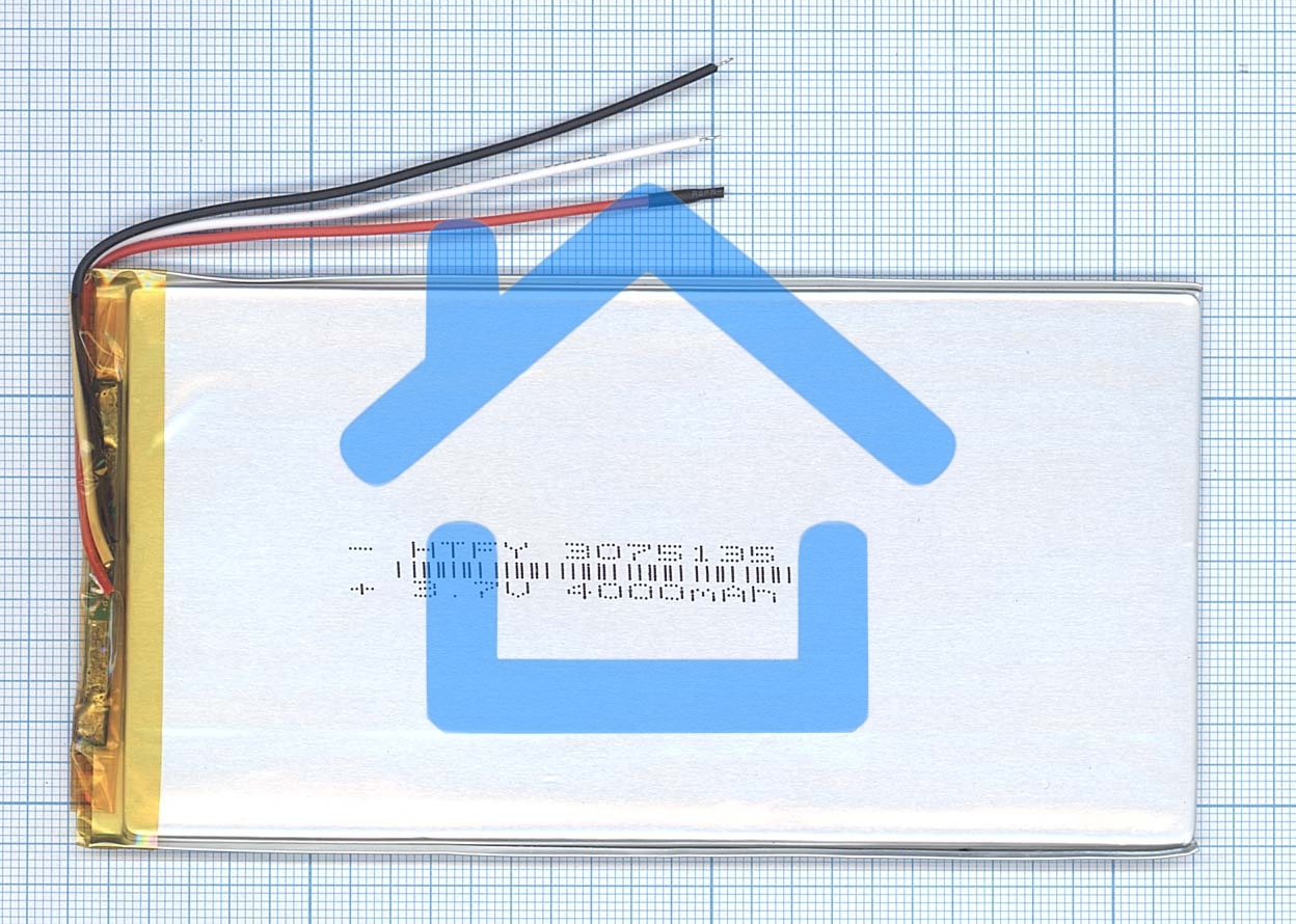 Аккумулятор Li-Pol (батарея) 3*75*135мм 3pin 3.7V/4000mAh