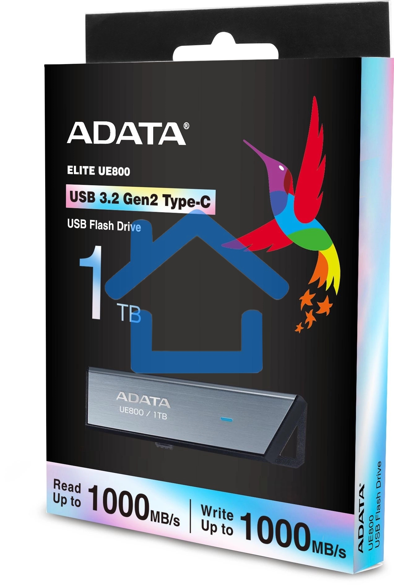 Флешка USB ADATA Elite UE800 (AELI-UE800-1T-CSG), 1Tb, Type-C USB 3.2, R/W 1000/1000, серебристый