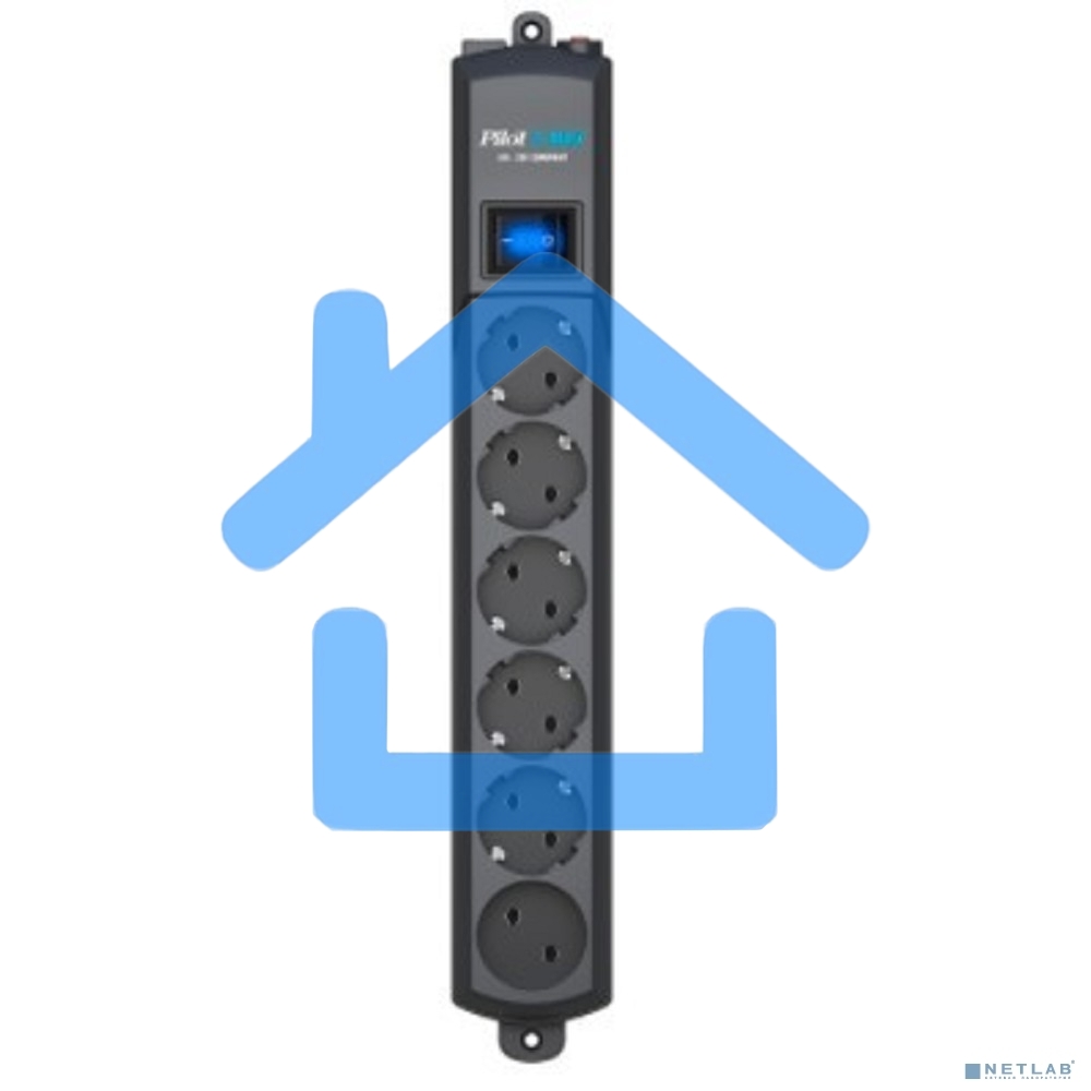 Сетевой фильтр Surge protector Pilot S Max (5 euros + 1GP), 15A/3.5kVA, automatic, 3 m, graphite