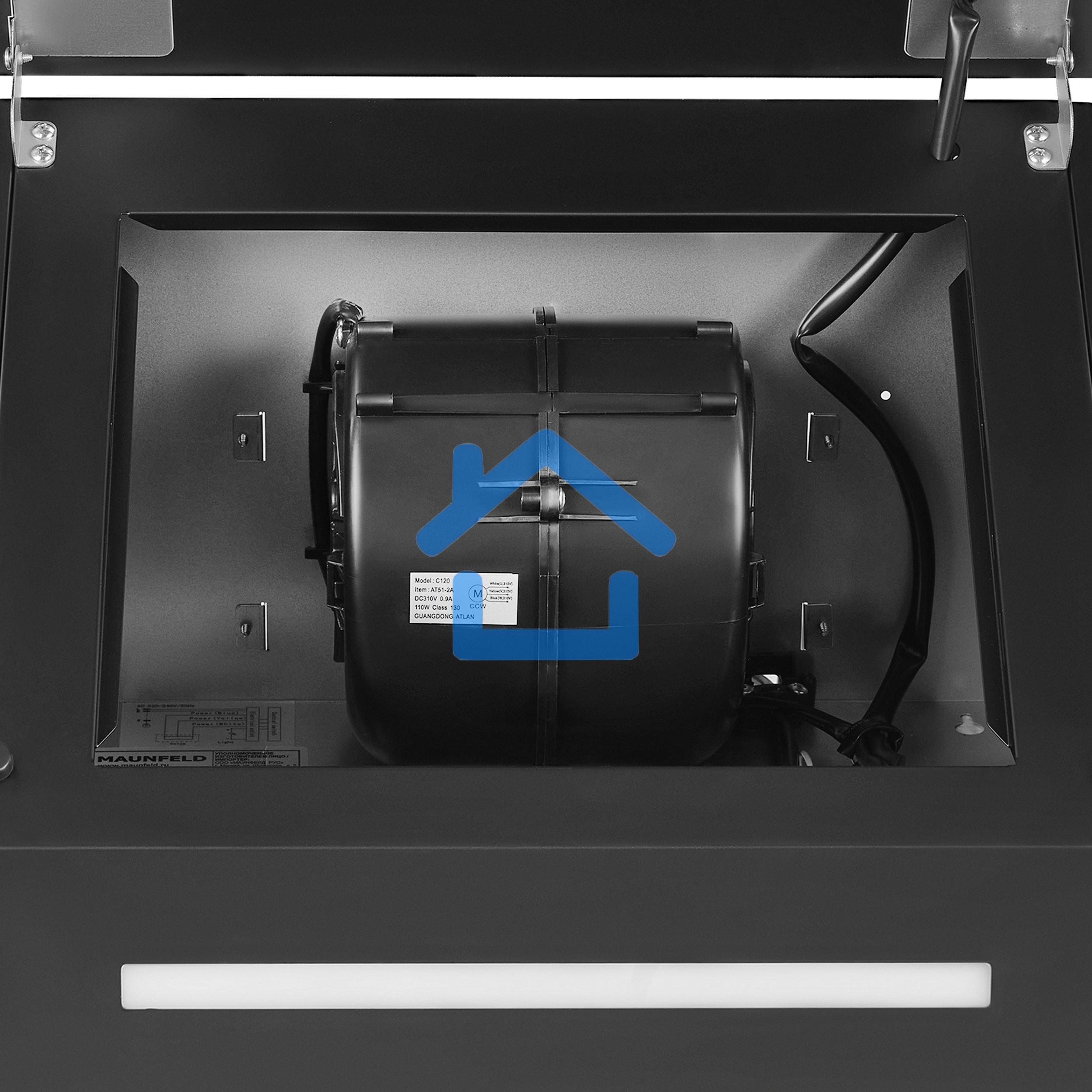 Вытяжка наклонная Maunfeld Falcon 60 Glass черная, 59.5 см, 1150 куб. м/ч, 54 дБ