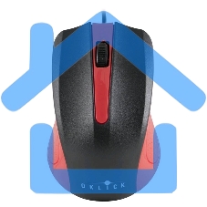 Мышь проводная Oklick 225M черный/красный, 1200 dpi, USB, кнопки - 3