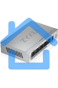 Коммутатор Zyxel GS1005HP Switch PoE +, 5xGE (4xPoE +), desktop, metal, silent, PoE budget 60 W